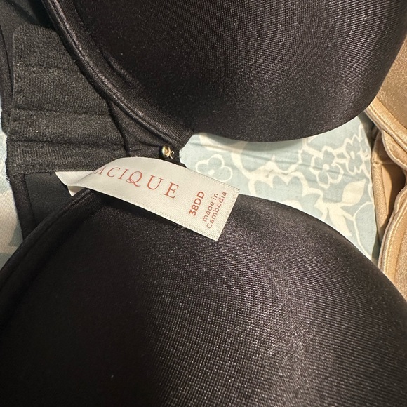 Cacique Lace and Satin Bra Trio - Black, Gold, White - Picture 3 of 11